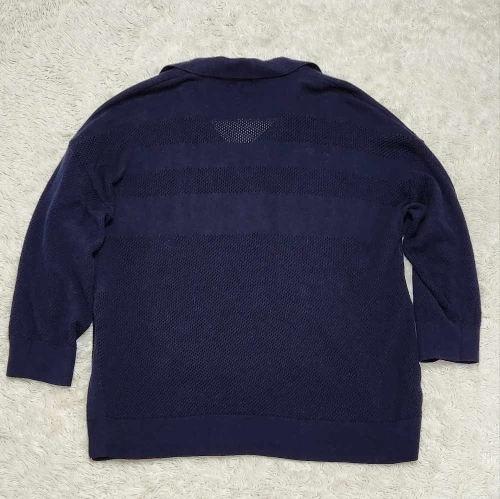 JOHNNY WAS Calme Pullover Sweater Organic Cotton / Cashmere Dark Blue Size XL